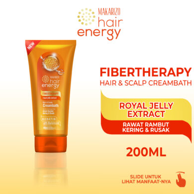 Makarizo Hair Energy Fibertherapy Hair & Scalp Creambath Royal Jelly Extract Tube 200 mL